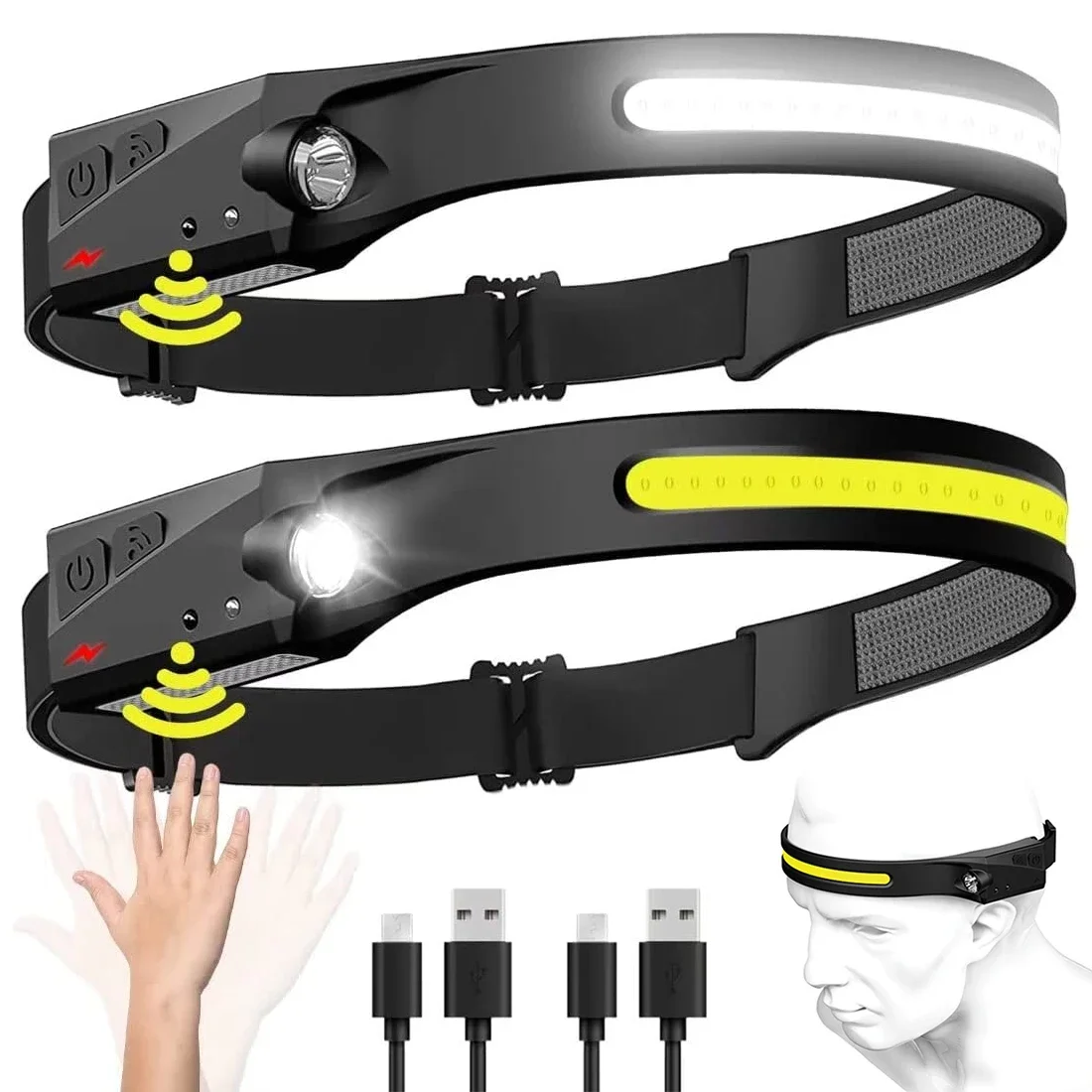 Fishing Headlamp - Projecteur LED COB à induction, lampe
