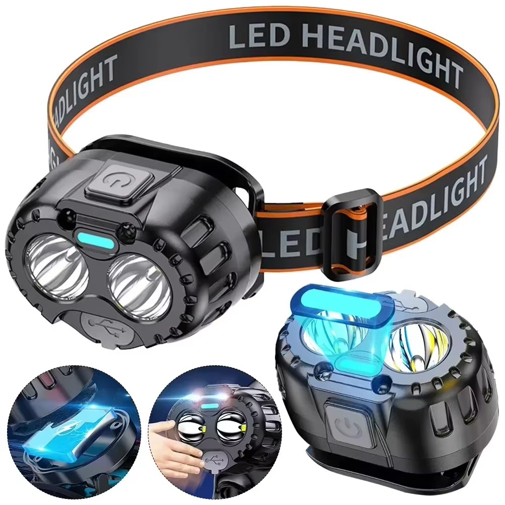 Fishing Headlamp - Lampe frontale LED puissante, étanche IPX4,